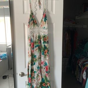 Floral lace backless dress by CupShe